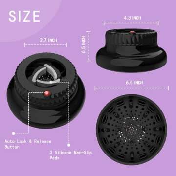 LIGOLIG Hair Difuser Attachment Universal Diffuser Hair Dryer for 1.4-inch to 2.4- inch Blow Dryer, Hair Diffuser for Curly Hair and Natural Wavy Hair (Black)