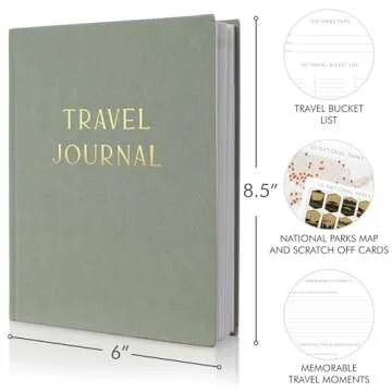 Beautiful Linen Travel Journal with US National Park Scratch Off Maps - The Perfect Planner and Diary For Women, Men - Elegant Journal Gift To Record Memories and Adventures From Special Trips
