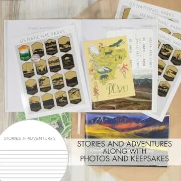 Beautiful Linen Travel Journal with US National Park Scratch Off Maps - The Perfect Planner and Diary For Women, Men - Elegant Journal Gift To Record Memories and Adventures From Special Trips