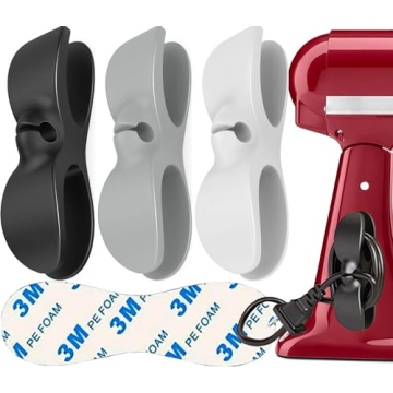 AFunCrafter Cord Organizer for Kitchen Appliances - 3 PCS Stick On Cable Wrapper Holder Winder Keepe...