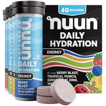 Nuun Hydration Energy Electrolyte Tablets, 40 Servings, Vegan, Non-GMO, Mixed Flavors