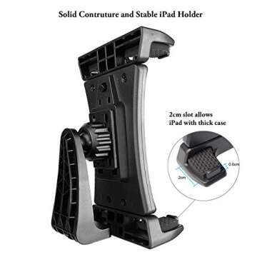 IPad Tripod Mount Adapter 360 Degree Rotatable Universal Tablet Clamp Holder for iPad Pro 12.9 11 10...