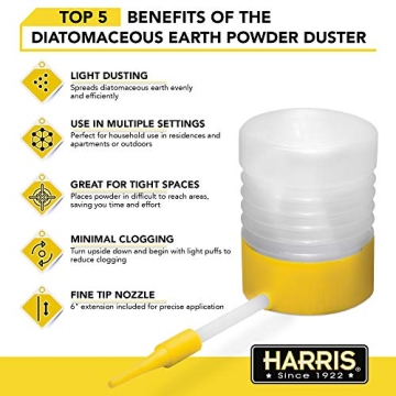 Harris Diatomaceous Earth Powder Duster for Indoor Use