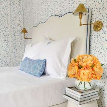 Hollyone Orange Peonies Artificial Flowers in Vase Fall Faux Flowers Peony Fake Flowers Silk Flower Arrangements with Glass Vase with Faux Water for Home Decor Bathroom Table Centerpiece Decorations