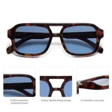 SOJOS Retro Aviator Sunglasses with UV400 Polarized Lenses