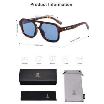 SOJOS Retro Aviator Sunglasses with UV400 Polarized Lenses