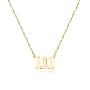 Tavuala Angel Number Necklace for Women - 18K Gold Plated Numerology Jewelry