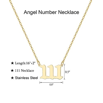 Tavuala Angel Number Necklace 18K Gold Plated Jewelry