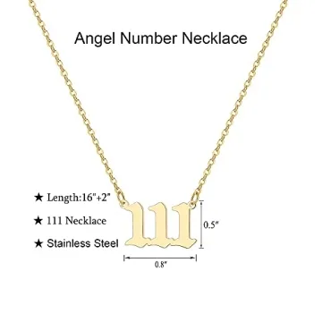 Tavuala Angel Number Necklace 18K Gold Plated Jewelry