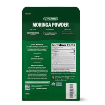 FGO Organic Moringa Leaf Powder - 16oz Resealable Pouch