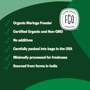 FGO Organic Moringa Leaf Powder - 16oz Resealable Pouch