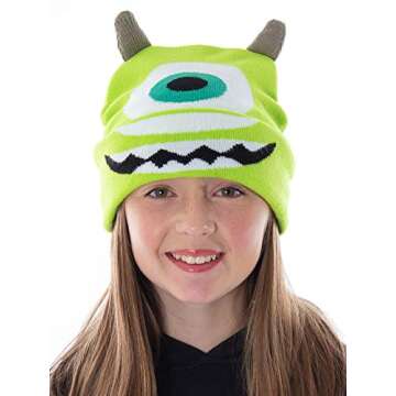 Disney Monsters Inc. Mike Wazowski Beanie Embroidered Character Costume Hat