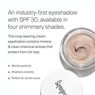 Supergoop! Shimmershade, First Light - 0.18 oz - Long-wearing Cream Eyeshadow with Broad Spectrum SPF 30 Sunscreen - Instantly Brightens Eye Area - Won’t Crease, Flake or Fade
