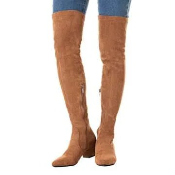 N.N.G Women Over the Knee Boots Brown Size 9 Low Heel Winter Suede Thigh High Block Chunky OTK Long Above knee Designer Ladies