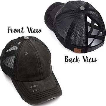 Funky Junque Criss Cross Ponytail Hat for Women