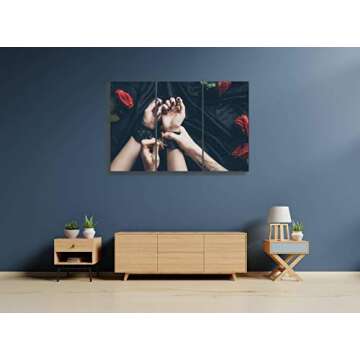 BELISIIS cropped shot of couple in game with black leather Wall Artwork Exclusive Photography Vintag...