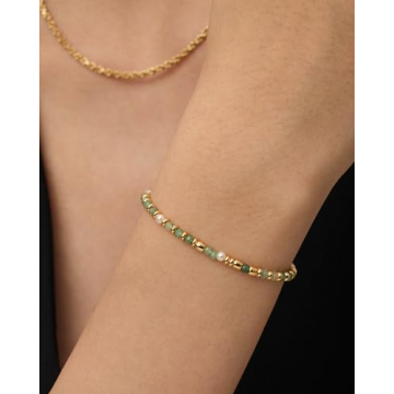 PAVOI 14K Gold Plated Beaded Bracelet for Women