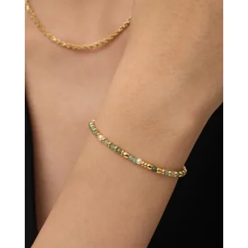 PAVOI 14K Gold Plated Beaded Bracelet for Women