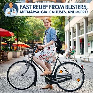 Dr. Frederick's Original All-Day Comfort Toe Sleeves - 4 ct - Gel Toe Caps with Metatarsal Pads for ...