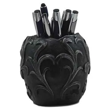 Ebros Gift Skull Stationery Organizer For Home Office Decor