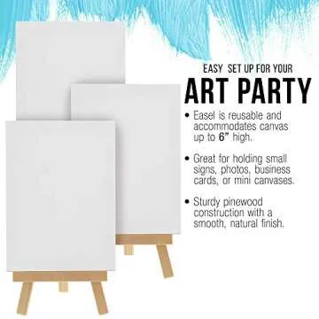 12 Mini Easels with Stretched Canvas Kit for Art Projects