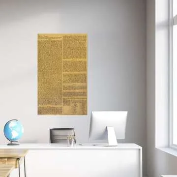 US Constitution American Founding Bill of Rights LAMINATED LARGE reproduction NOW BIGGER CLEARER TEXT 18x29 Young N Refined