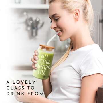 Gifts for Girlfriend - Gifts for Her, Girlfriend Gifts for Women, Couple Gifts - Anniversary, Birthday, Valentines Gifts for Girlfriend - Love Gifts, Romantic Gift for Girlfriend - 16 Oz Can Glass