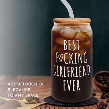 Gifts for Girlfriend - Gifts for Her, Girlfriend Gifts for Women, Couple Gifts - Anniversary, Birthday, Valentines Gifts for Girlfriend - Love Gifts, Romantic Gift for Girlfriend - 16 Oz Can Glass