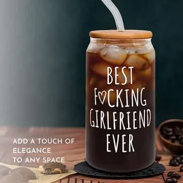 Gifts for Girlfriend - Gifts for Her, Girlfriend Gifts for Women, Couple Gifts - Anniversary, Birthday, Valentines Gifts for Girlfriend - Love Gifts, Romantic Gift for Girlfriend - 16 Oz Can Glass