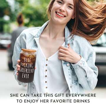 Gifts for Girlfriend - Gifts for Her, Girlfriend Gifts for Women, Couple Gifts - Anniversary, Birthday, Valentines Gifts for Girlfriend - Love Gifts, Romantic Gift for Girlfriend - 16 Oz Can Glass