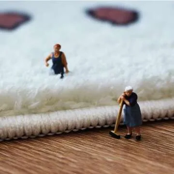 Modern Irregular Shaped Rug,Non-Slip Area Rugs, Oval Fluffy Faux Wool Carpet,Indoor Washable Rug for Living Room Bedroom Playroom Decor Floor Mat