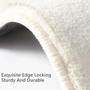 Modern Irregular Shaped Rug,Non-Slip Area Rugs, Oval Fluffy Faux Wool Carpet,Indoor Washable Rug for Living Room Bedroom Playroom Decor Floor Mat