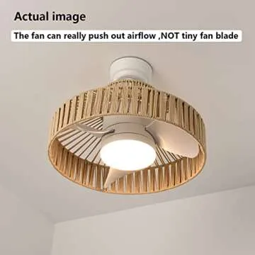 Eamonex 18W LED 20” Dimmable DC Boho Caged Dimmable Ceiling Fan with Light, Fandelier with Fixture Remote Control, 3 Blades Small Cage Round Small Ceiling Fan for Indoor Room Kitchen Bedroom