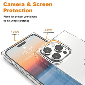 ANHONG Clear Rectangle Case for iPhone 14 Pro Max 2022