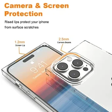 ANHONG Clear Rectangle Case for iPhone 14 Pro Max 2022