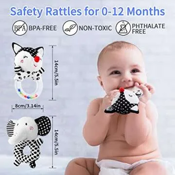 FPVERA Baby Rattles: Safe Sensory Toys for Infants 0-6 Months