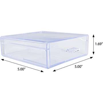 Clear Dual Drawers for Countertop Jewelry Storage, Lipsticks, and Cosmetics - Small Acrylic Plastic ...