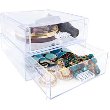 Clear Dual Drawers: Perfect Makeup & Jewelry Organizer