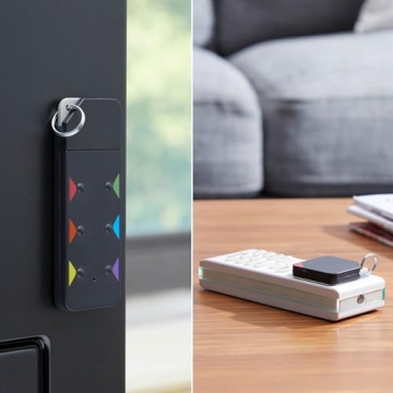 Amazon Basics Key Finder, Wallet, Pet, Phone, Item Locator - 6 Smart Trackers, 1 Remote, 100 ft (30 m) Range, up to 80dB alarm