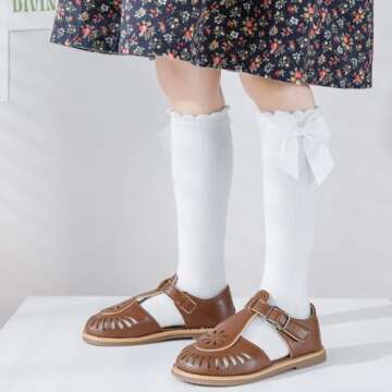 Adorable Mini Angel Baby Knee High Socks with Bow