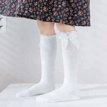 Cute Mini Angel Baby Knee High Socks for Girls 0-4
