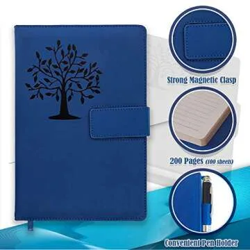 The Tree Of Life Refillable Writing Journal | 5x8 Inches, 200 Lined Pages, Magnetic Clasp, Refillabl...