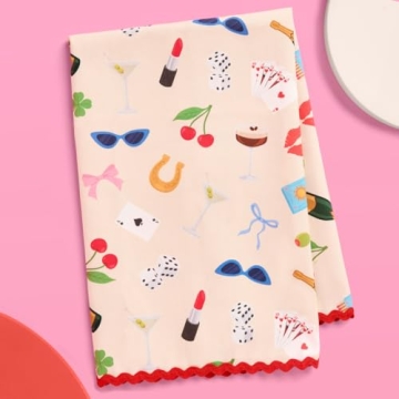 xo, Fetti Trendy Girlhood Tea Towel | 18 x 26 in | Dinner Party Napkin, Kitchen Dish Towel, Housewar...