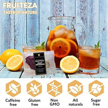 Fruiteza Fruit Tea Infusion Sampler, Cold Brew Fruit Tea Box, Variety Pack Herbal Tea Bags, Decaf Ic...