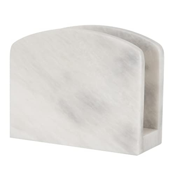 Radicaln Marble Napkin Holder 5.5" Inch White Handmade Dining Table Napkins Holder - Simple Modern H...