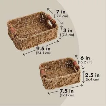 Stylish Set of 3 Wicker Baskets for Home Organization