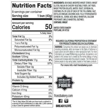 Franz Bakery Keto Hamburger Buns (16ct) with Keto Lifestyle Guide, 12 Ounce (Pack of 2)