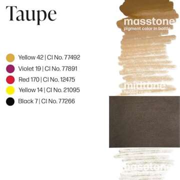 Perma Blend - Taupe - Microblading Ink for Permanent Eyeliner - Professional Tattoo Ink - Neutral Light Brown Tattoo Ink Makeup - Vegan (0.5 oz)