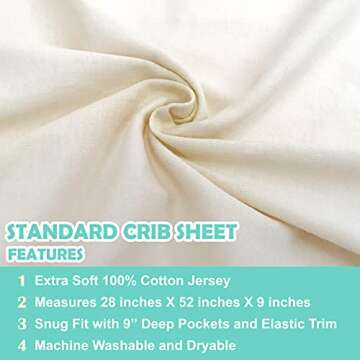 American Baby Co. 2 Pack Crib Sheets - Soft Cotton - Neutral