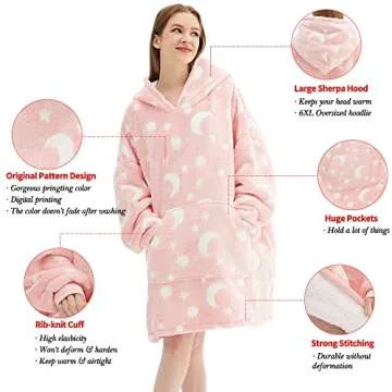 Chavish Oversized Glow in the Dark Hoodie Blanket